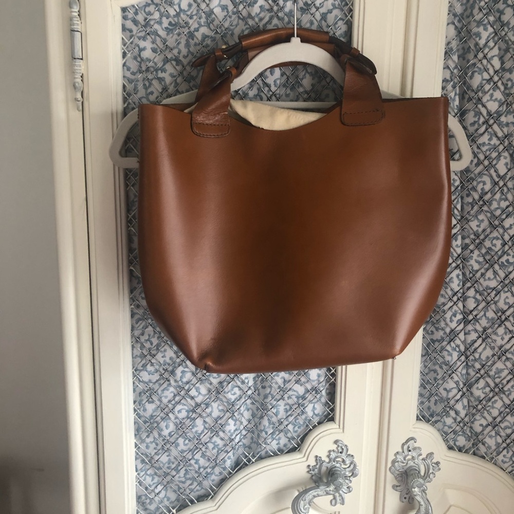 Zara brown top handle purse